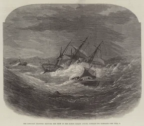 De reddingsboot Bradford redt de bemanning van de Deense bark Aurora Borealis bij Ramsgate